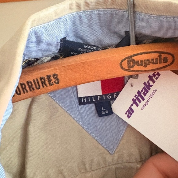 Vintage Tommy Hilfiger button down shirt heavy / thick Large 1990s - Picture 4 of 7